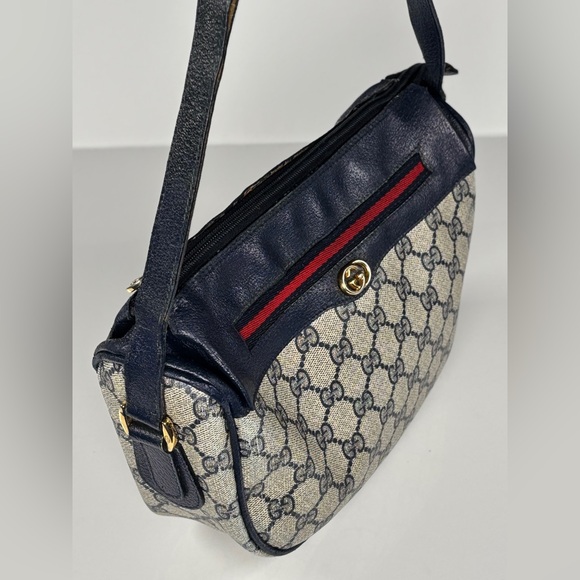 Gucci Handbags - Gucci Blue & Cream supreme coated canvas crossbody. Refinished. Vintage